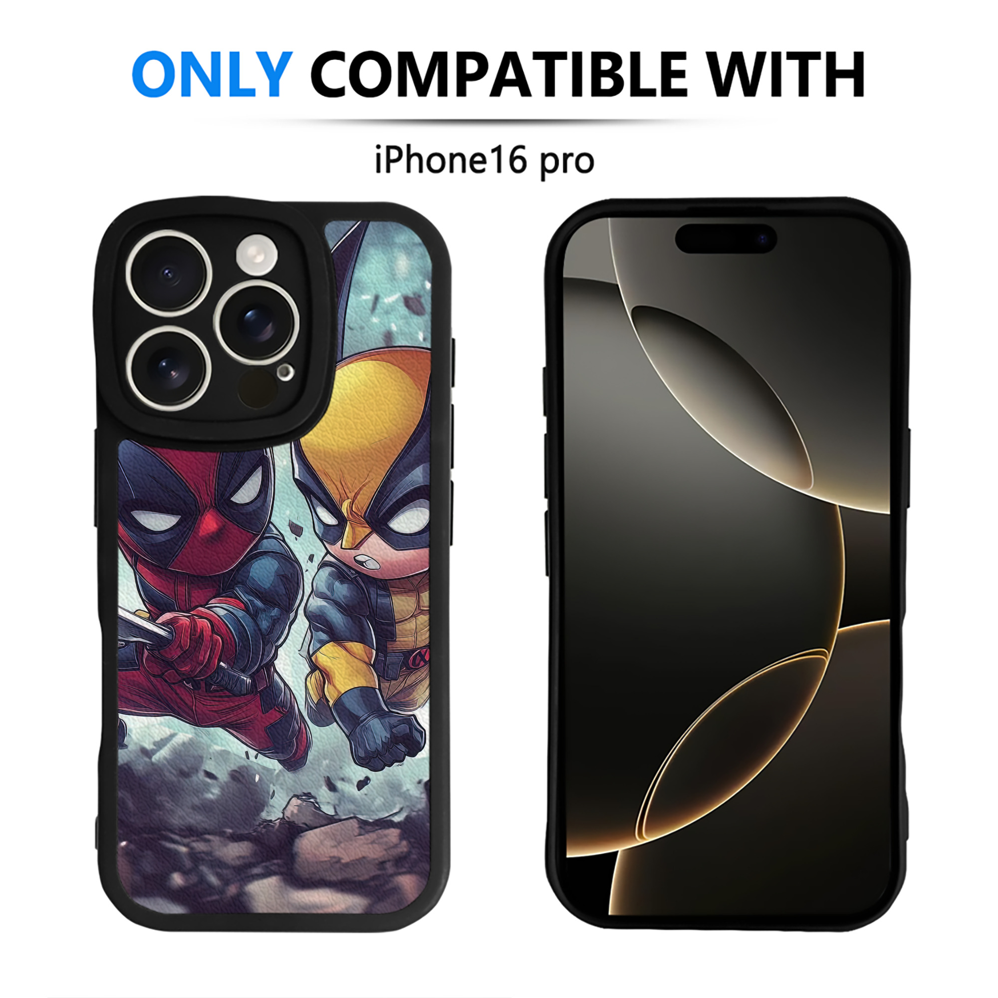 （画像用） Deadpool デッドプール 【iPhone 16シリーズ対応】シリコンスマホケース（レザー調） 材質：シリコン